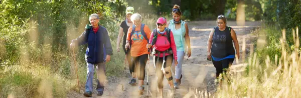 adults hiking