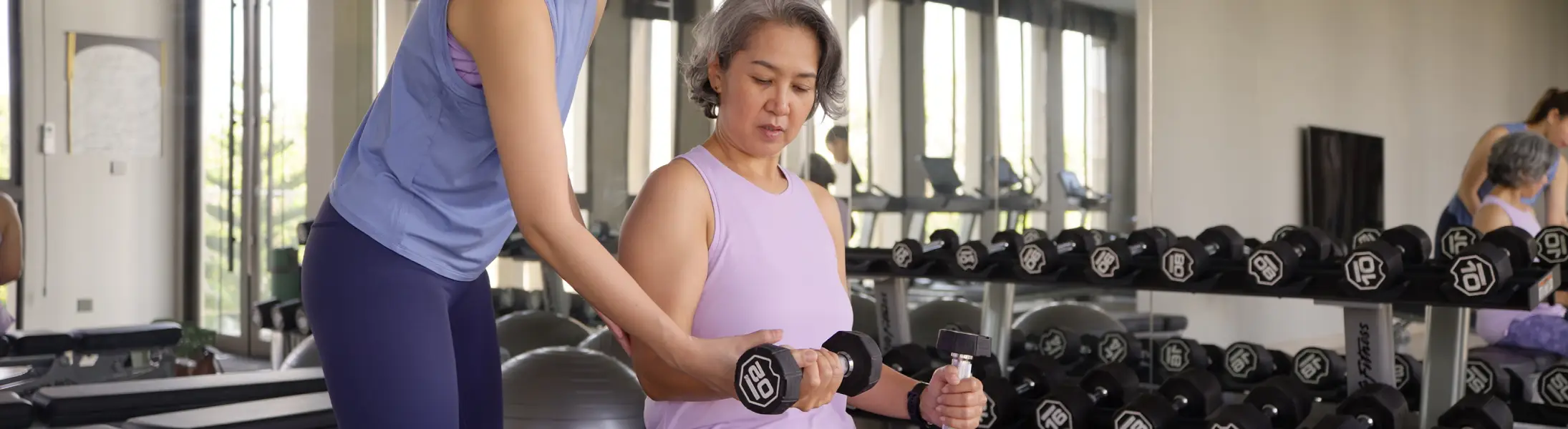 middle aged woman at the gym