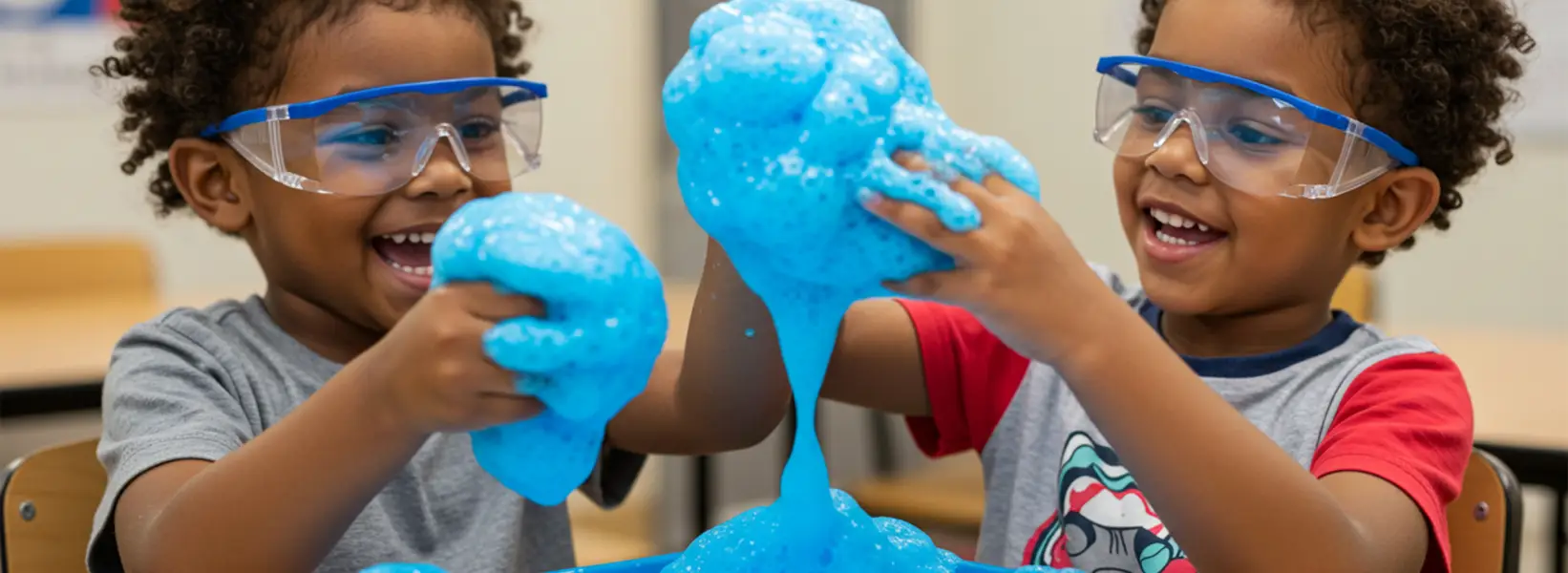 children involved in sensory play